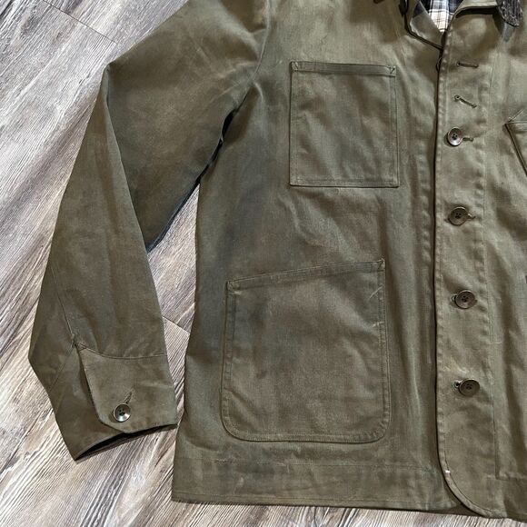 Rag & Bone x Barneys Olive Waxed Cotton Chore Jacket Corduroy Collar Men’s 42 - Picture 10 of 14